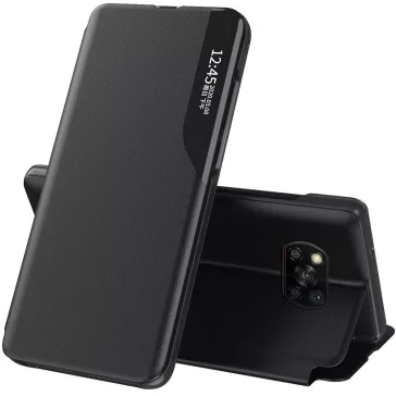   Samsung Galaxy A13 5G / A04s SM-A136U / A047F, Oldalra nyíló tok, stand, hívás mutatóval, Wooze FashionBook, fekete