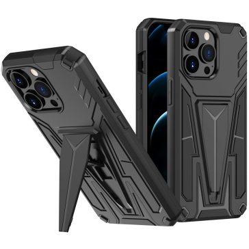   Motorola Moto G 5G, Műanyag hátlap védőtok szilikon belső, közepesen ütésálló, kitámasztóval, Wooze Supportive Care, fekete