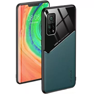   Samsung Galaxy A73 5G SM-A736B, Szilikon tok, bőr és plexi hátlap, közepesen ütésálló, mágneses tartóval kompatibilis, Wooze Texture, zöld
