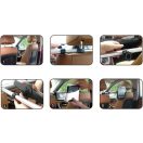 Autós tartó, Univerzális, Tablet PC tartó, 7 - 11 coll, két ülés közé a fejtámlára szerelhető, 360°-ban forgatható, teleszkópos nyél, ezüst