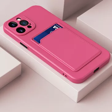   Samsung Galaxy A23 4G / A23 5G SM-A235F / A236U, Szilikon tok, kártyatartóval, Wooze Card Slot, magenta