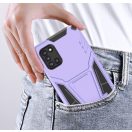 Apple iPhone 14 Pro, Műanyag hátlap védőtok szilikon belső, közepesen ütésálló, kitámasztóval, Wooze Supportive Care, lila