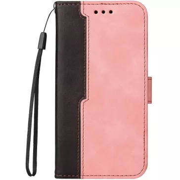   Samsung Galaxy A14 4G / A14 5G SM-A145F / A146B, Oldalra nyíló tok, stand, kártyatartóval, kézpánttal, Wooze Colour Wallet, rózsaszín