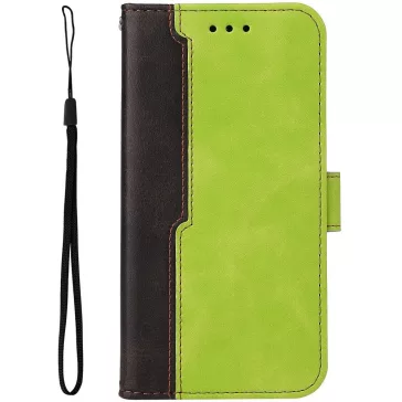   Samsung Galaxy A22 5G SM-A226B, Oldalra nyíló tok, stand, kártyatartóval, kézpánttal, Wooze Colour Wallet, zöld