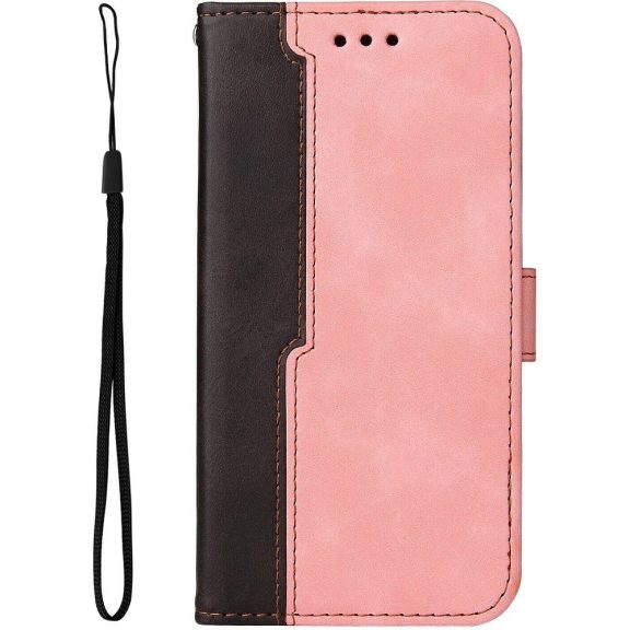 Xiaomi Redmi 9A / 9AT / 9i, Oldalra nyíló tok, stand, kártyatartóval, kézpánttal, Wooze Colour Wallet, rózsaszín