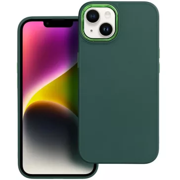   Samsung Galaxy A12 / A12 Nacho / M12 SM-A125F / A127F / M127F, Szilikon tok, közepesen ütésálló, fémhatású kamera keret, Frame Case, zöld