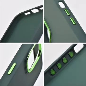   Samsung Galaxy A12 / A12 Nacho / M12 SM-A125F / A127F / M127F, Szilikon tok, közepesen ütésálló, fémhatású kamera keret, Frame Case, zöld