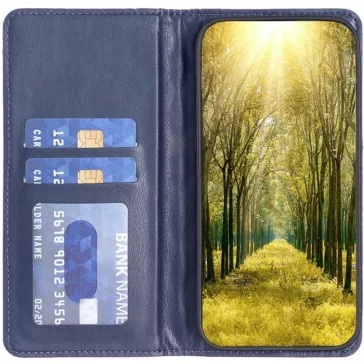   Samsung Galaxy A42 5G / M42 5G SM-A426B / M426B, Oldalra nyíló tok, stand, kártyatartóval, 3D rombusz minta, Wooze Pillow, kék