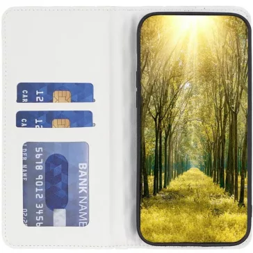   Samsung Galaxy A73 5G SM-A736B, Oldalra nyíló tok, stand, kártyatartóval, 3D rombusz minta, Wooze Pillow, fehér
