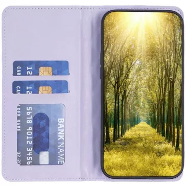   Samsung Galaxy A73 5G SM-A736B, Oldalra nyíló tok, stand, kártyatartóval, 3D rombusz minta, Wooze Pillow, lila