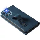Samsung Galaxy A73 5G SM-A736B, Oldalra nyíló tok, stand, kártyatartóval, kézpánttal, Wooze Business Plus, kék