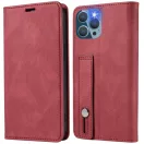 Samsung Galaxy A73 5G SM-A736B, Oldalra nyíló tok, stand, kártyatartóval, kézpánttal, Wooze Business Plus, piros