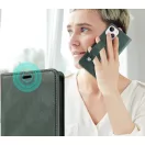 Samsung Galaxy A73 5G SM-A736B, Oldalra nyíló tok, stand, kártyatartóval, kézpánttal, Wooze Business Plus, sötétzöld