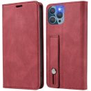 Samsung Galaxy M23 5G SM-M236B, Oldalra nyíló tok, stand, kártyatartóval, kézpánttal, Wooze Business Plus, piros