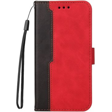   Xiaomi 13, Oldalra nyíló tok, stand, kártyatartóval, kézpánttal, Wooze Colour Wallet, piros