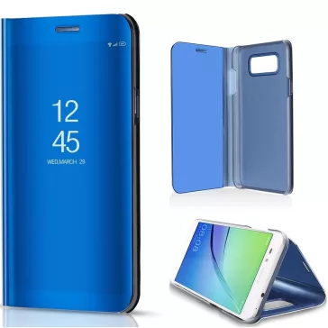   Samsung Galaxy A24 4G SM-A245F, Oldalra nyíló tok, hívás mutatóval, Smart View Cover, kék (utángyártott)