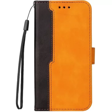   Samsung Galaxy A24 4G SM-A245F, Oldalra nyíló tok, stand, kártyatartóval, kézpánttal, Wooze Colour Wallet, narancssárga