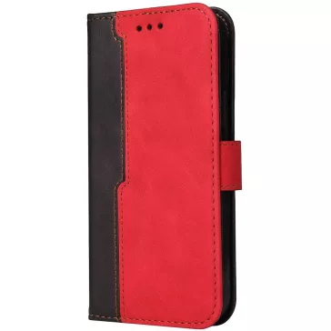   Samsung Galaxy A24 4G SM-A245F, Oldalra nyíló tok, stand, kártyatartóval, kézpánttal, Wooze Colour Wallet, piros