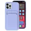 Samsung Galaxy A24 4G SM-A245F, Szilikon tok, kártyatartóval, Wooze Card Slot, lila