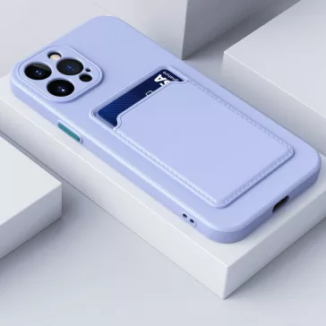   Samsung Galaxy A24 4G SM-A245F, Szilikon tok, kártyatartóval, Wooze Card Slot, lila