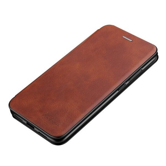 Apple iPhone 15 Pro, Oldalra nyíló tok, stand, Wooze Protect And Dress Book, barna