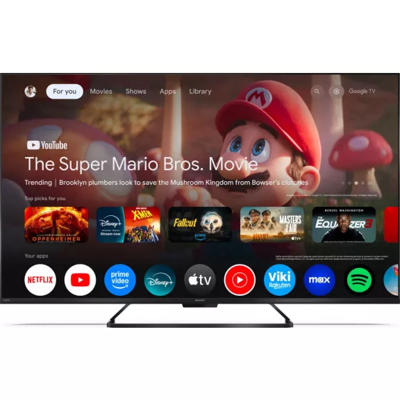 SHARP 50HR7265E UHD 4K 144Hz QLED Google TV + CP-AWS0101 AQUOS mélynyomó
