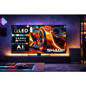   SHARP 55HR7265E UHD 4k QLED Google TV + CP-AWS0101 AQUOS mélynyomó