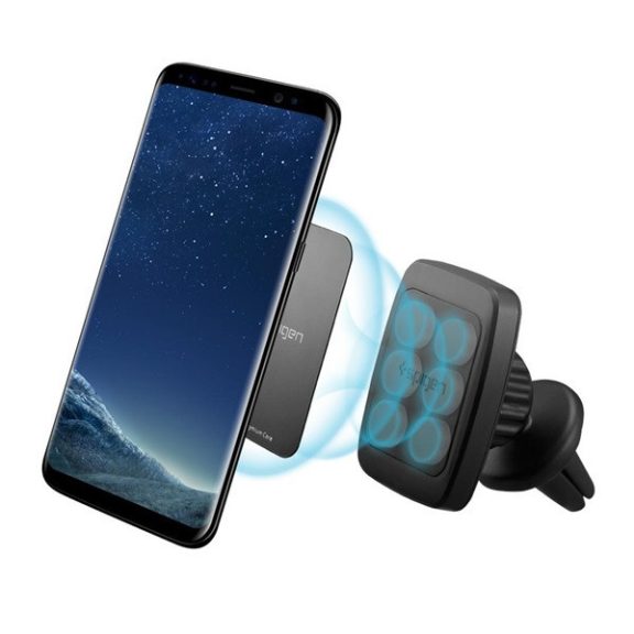 Spigen Kuel H12 mágneses forgatható univerzális autós tartó szellőzőrácsba, fekete