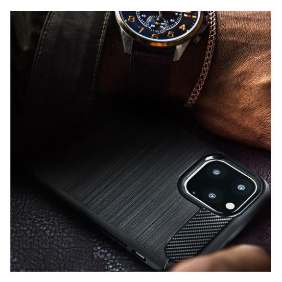 Forcell Carbon hátlap tok, Samsung A505 Galaxy A50, fekete