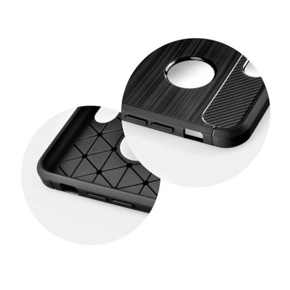 Forcell Carbon hátlap tok, Samsung A505 Galaxy A50, fekete