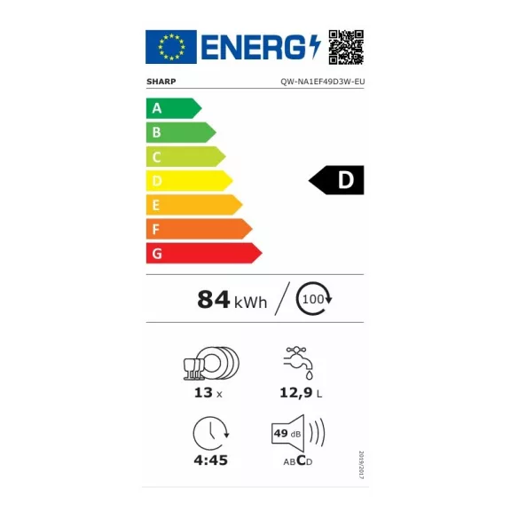 SHARP QW-NA1EF49D3W-EU Mosogatógép
