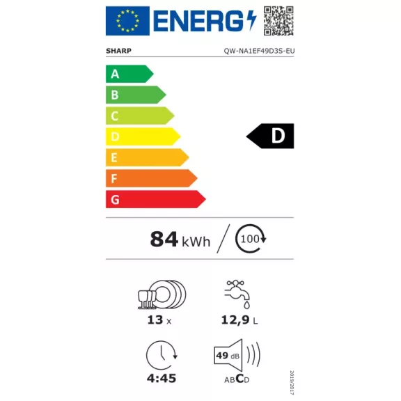 SHARP QW-NA1EF49D3S-EU Mosogatógép