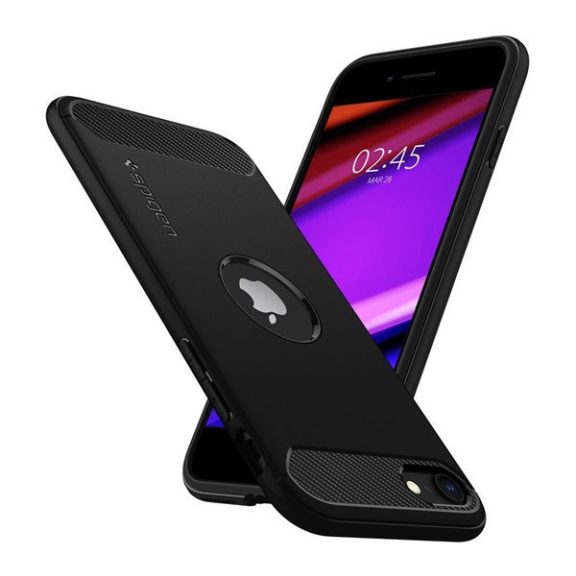 Spigen Rugged Armor Apple iPhone SE 2022 / 2020 tok, Matte Black, fekete