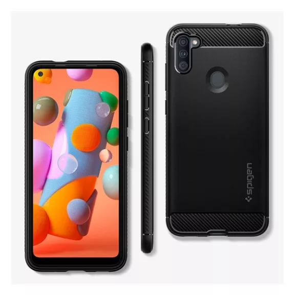 Spigen Rugged Armor Samsung Galaxy A11 tok, Matte Black, fekete