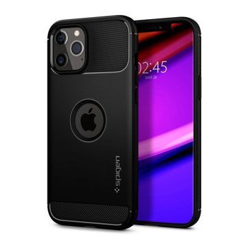   Spigen Rugged Armor Apple iPhone 12 / 12 Pro tok, Matte Black, fekete