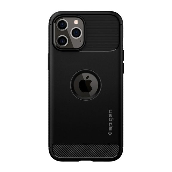Spigen Rugged Armor Apple iPhone 12 / 12 Pro tok, Matte Black, fekete