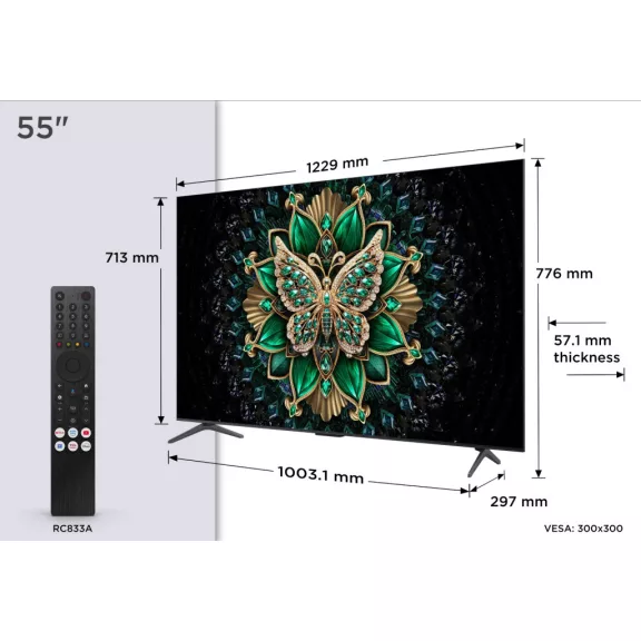 TCL 55C6K 4K UHD Smart QD-Mini LED Televízió