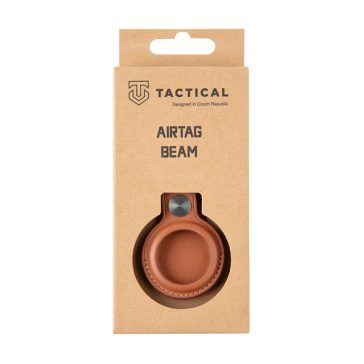 Tactical Apple AirTag bőr kulcstartó, barna