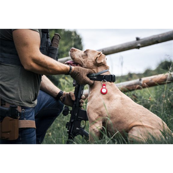 Tactical Apple AirTag bőr kulcstartó, barna