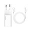 Baseus Super-Si gyorstöltő adapter USB-C / USB-C kábellel, 25W, fehér