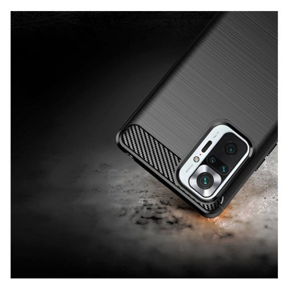 Forcell Carbon hátlap tok Xiaomi Redmi Note 10 5G , fekete