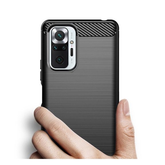 Forcell Carbon hátlap tok Xiaomi Redmi Note 10 5G , fekete
