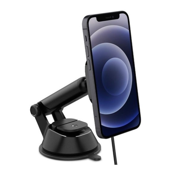 Spigen OneTap Pro ITS35W mágneses Magsafe autós tartó vezeték nélküli wireless gyorstöltővel, műszerfalra