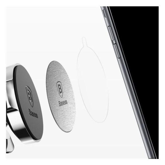 Baseus Suit lapmágnes mágneses autós tartóhoz, ezüst