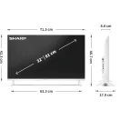 SHARP 32HF2265EW HD Ready LED LCD Google Televízió, fehér