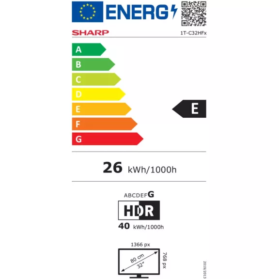 SHARP 32HF2265EW HD Ready LED LCD Google Televízió, fehér