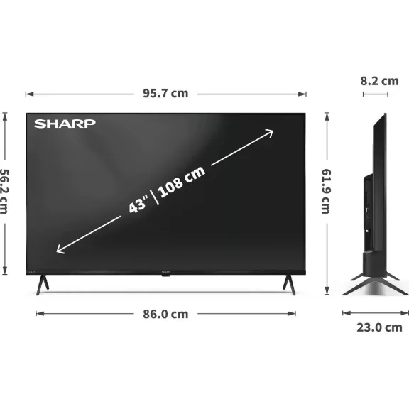 SHARP 43HP5265E Ultra HD 4K QLED Google Televízió