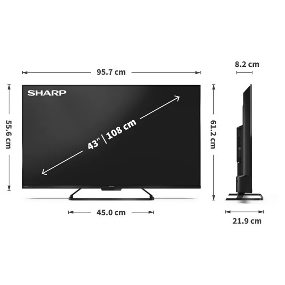SHARP 43HR7265E UHD 4K 144Hz QLED Google Televízió