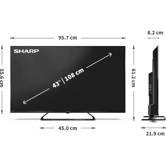 SHARP 43HP6265E Ultra HD 4K QLED Google Televízió