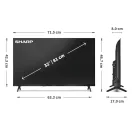SHARP 32HF3265E HD Ready QLED Google Televízió